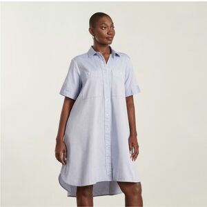 Everlane Daytripper Cotton Shirt Dress in Blue